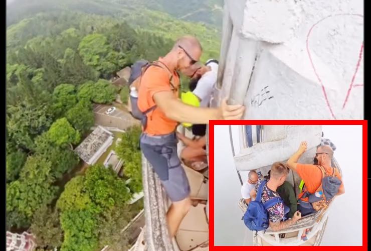 Scalare una torre pericolosissima nello sri lanka